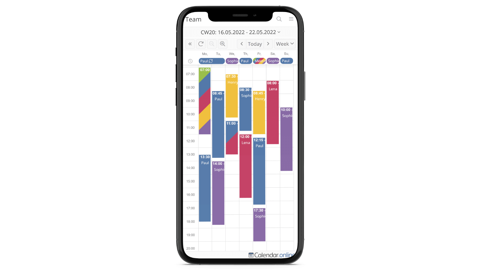 Online calendar smartphone