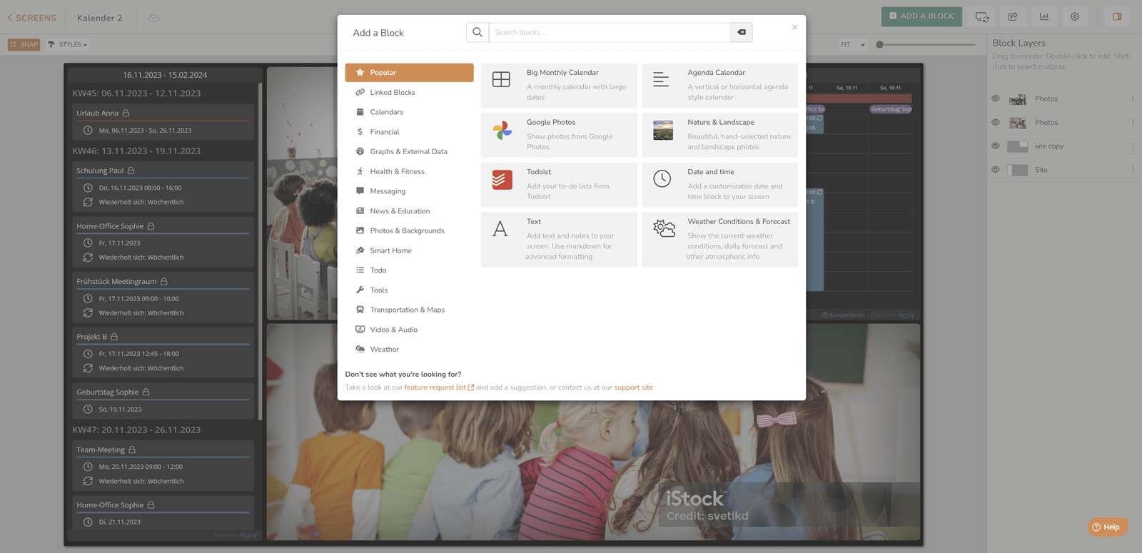 DAKboard admin interface