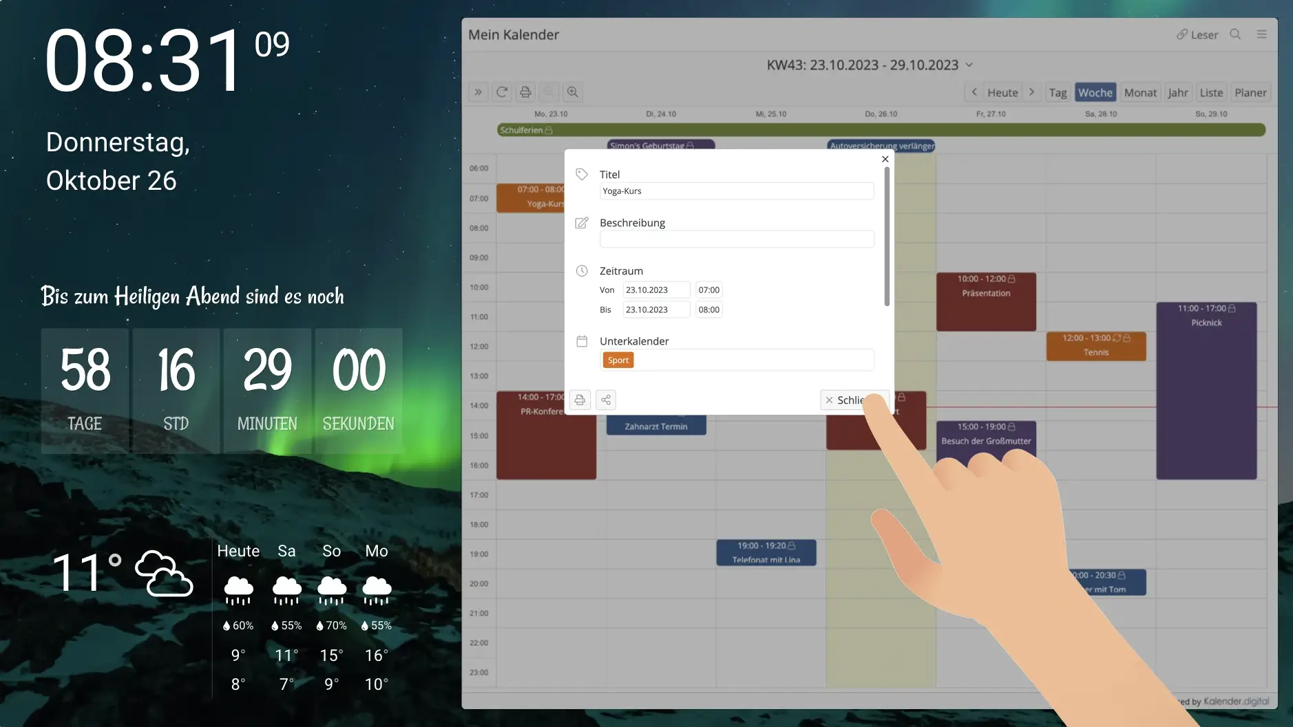DAKboard touch display